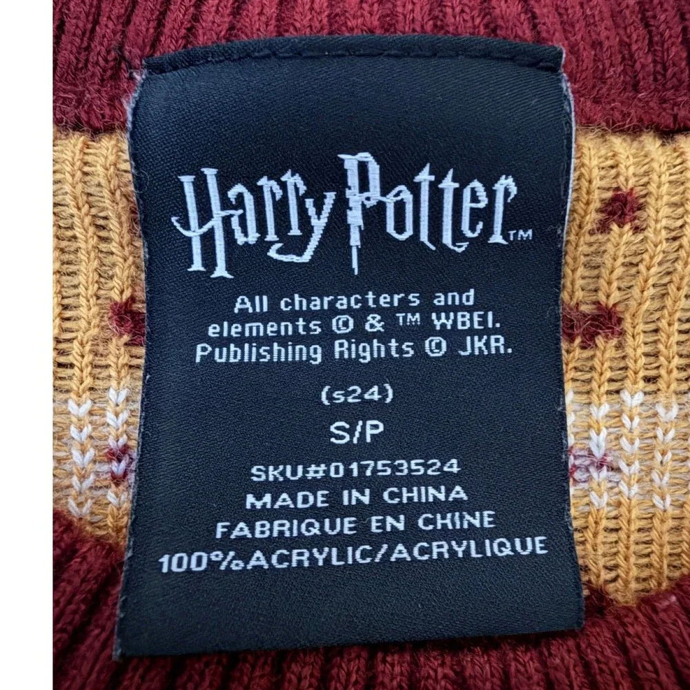 Harry Potter Size Small Fair Isle Christmas Sweater Hogwarts Symbols 2119